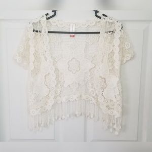 Cream Full Lace Shrug